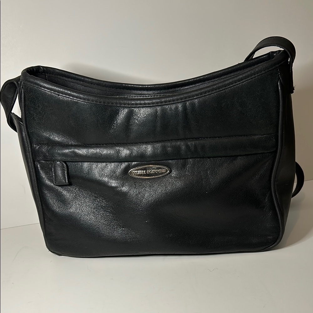Hush Puppies Black Leather Travel Bag